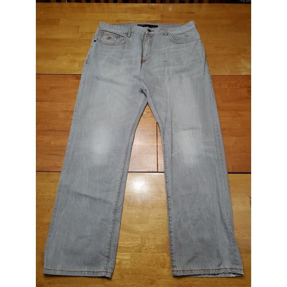 Rocawear Jeans Men 38x33 Baggy Loose Fit Gray Wash Denim Hip Hop Y2K Distressed